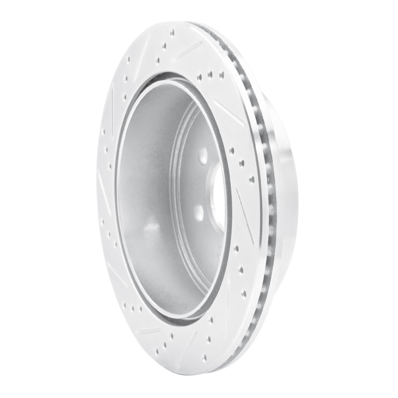 Dodge Durango Brake Rotor (1) - Rear Right - R1 Concepts - Drilled & Slotted - Silver - 2003